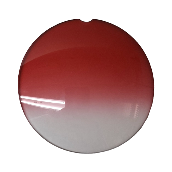 Placa Sol CR39 Base 6 Ø 75mm Deg. Vermelho